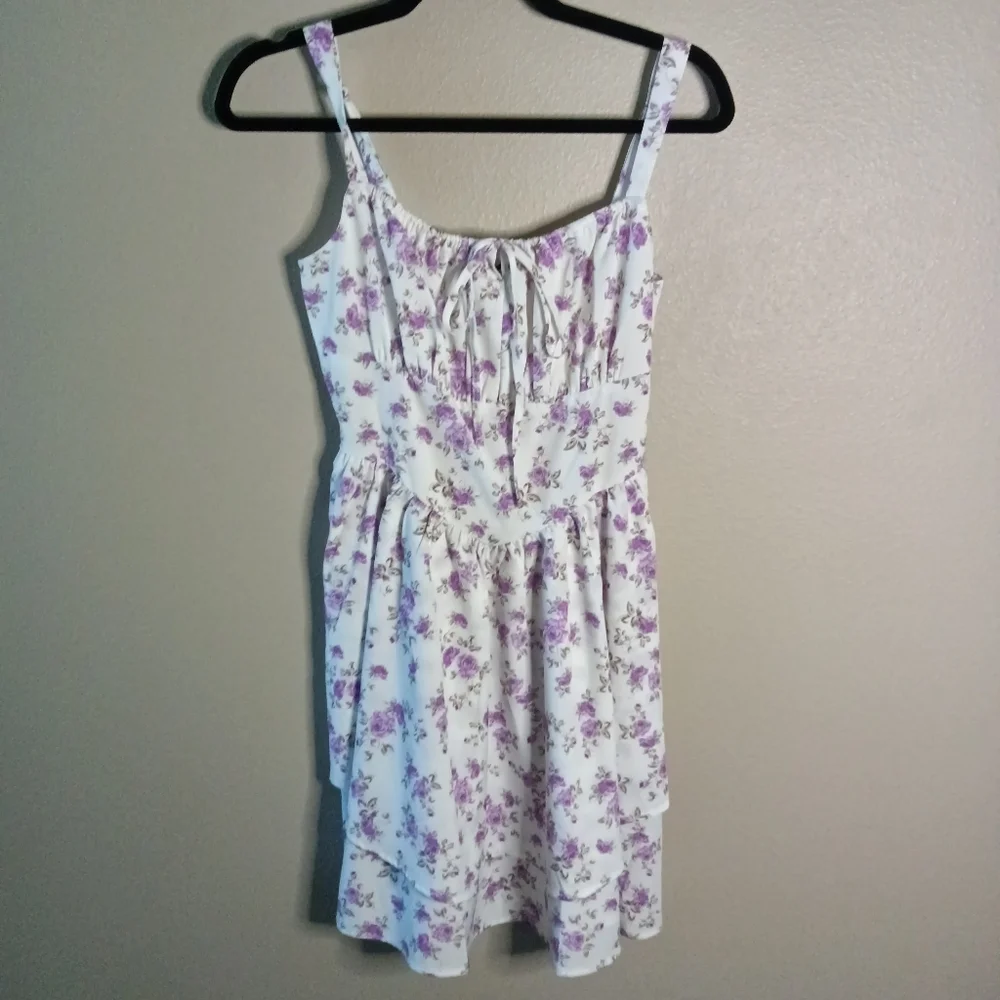 Scarlet Darkness Floral Corset Dress Green Purple Cami Small - Picture 2 of 14